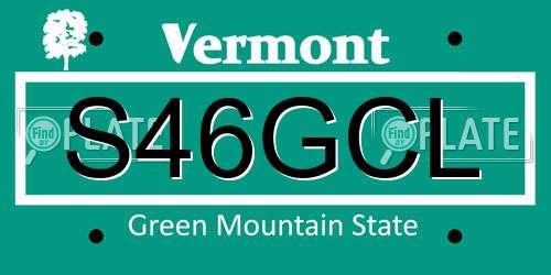 S46GCL Vermont License Plate