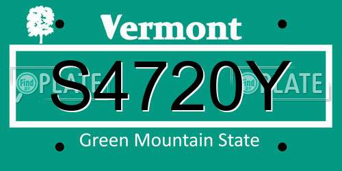 S4720Y Vermont License Plate