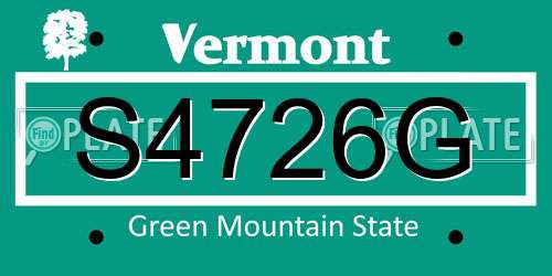 S4726G Vermont License Plate