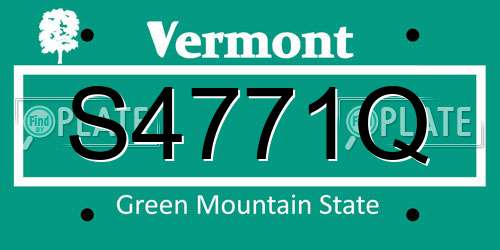 S4771Q Vermont License Plate