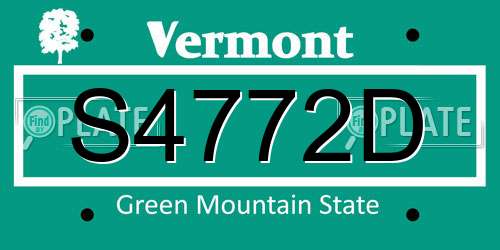 S4772D Vermont License Plate