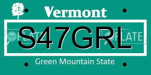 S47GRL Vermont License Plate