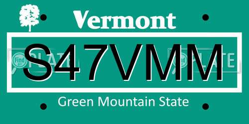 S47VMM Vermont License Plate