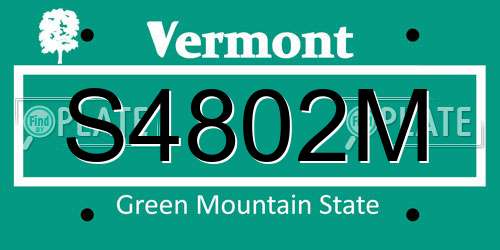 S4802M Vermont License Plate