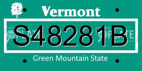 S48281B Vermont License Plate