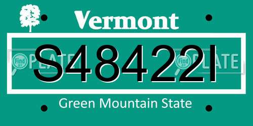 S48422I Vermont License Plate