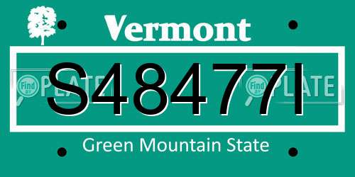 S48477I Vermont License Plate