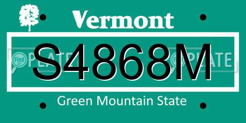 S4868M Vermont License Plate