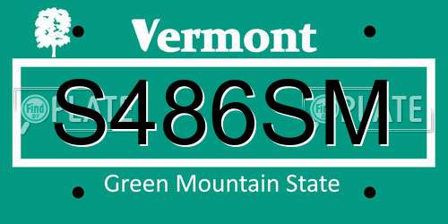 S486SM Vermont License Plate
