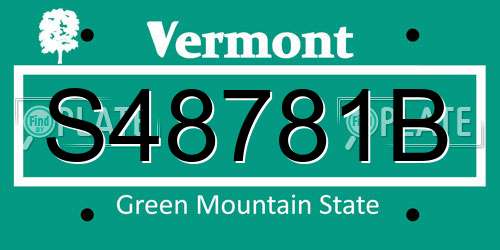 S48781B Vermont License Plate