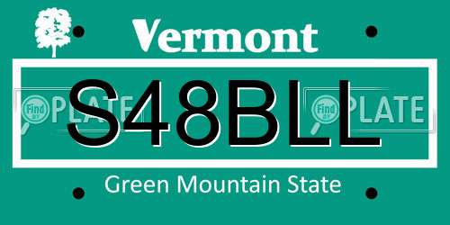 S48BLL Vermont License Plate
