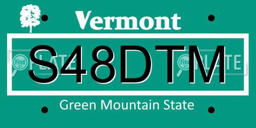 S48DTM Vermont License Plate