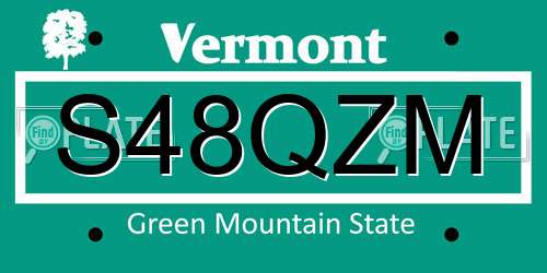 S48QZM Vermont License Plate