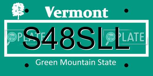 S48SLL Vermont License Plate