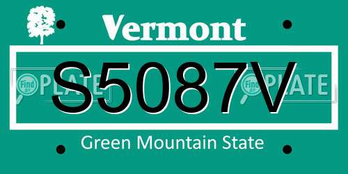 S5087V Vermont License Plate