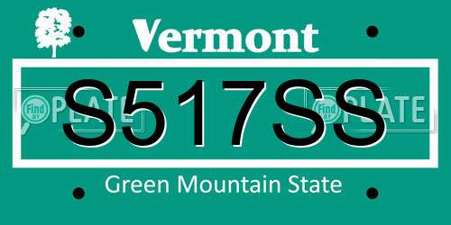 S517SS Vermont License Plate