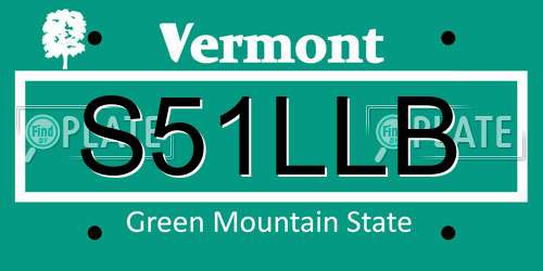 S51LLB Vermont License Plate