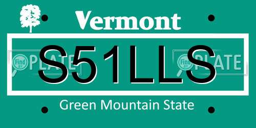 S51LLS Vermont License Plate