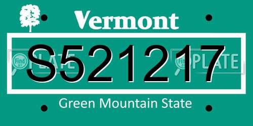S521217 Vermont License Plate