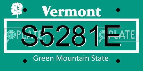 S5281E Vermont License Plate