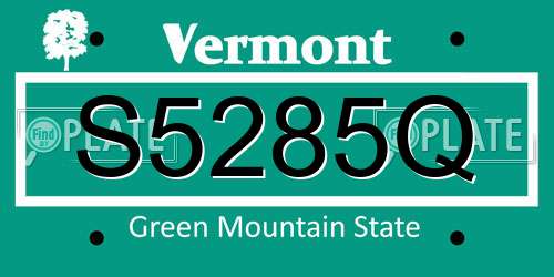 S5285Q Vermont License Plate