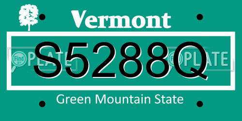 S5288Q Vermont License Plate