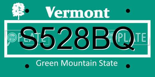 S528BQ Vermont License Plate