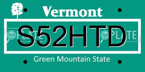 S52HTD Vermont License Plate