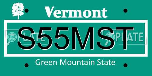 S55MST Vermont License Plate