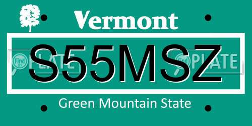 S55MSZ Vermont License Plate