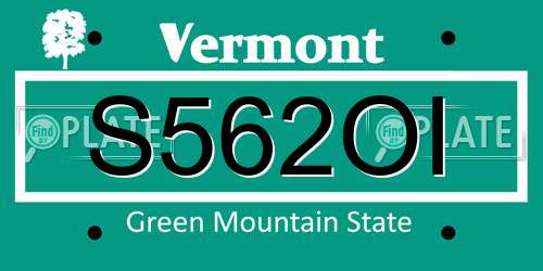 S562OI Vermont License Plate