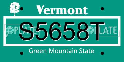 S5658T Vermont License Plate