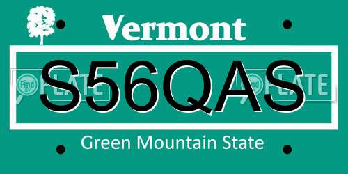 S56QAS Vermont License Plate