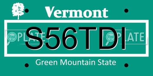 S56TDI Vermont License Plate