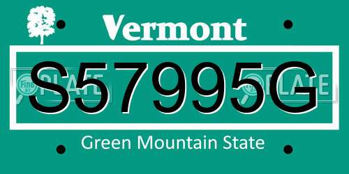 S57995G Vermont License Plate