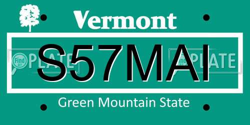 S57MAI Vermont License Plate