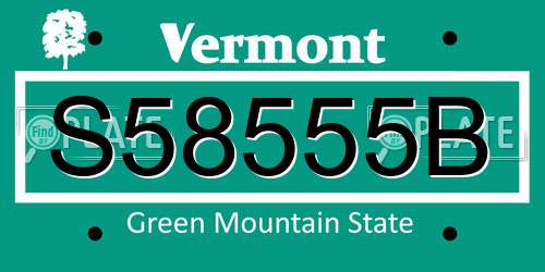 S58555B Vermont License Plate