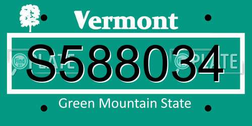 S588034 Vermont License Plate