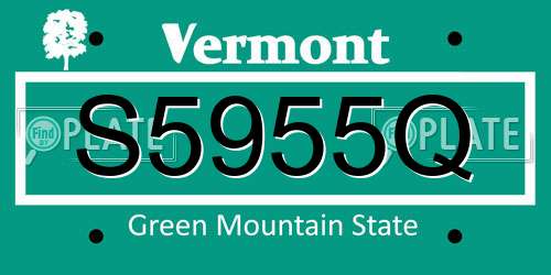S5955Q Vermont License Plate