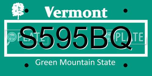 S595BQ Vermont License Plate