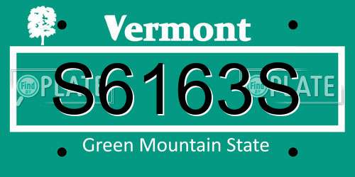 S6163S Vermont License Plate