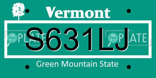 S631LJ Vermont License Plate