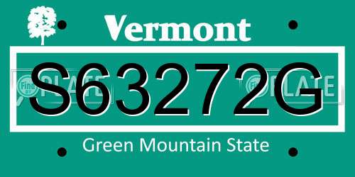 S63272G Vermont License Plate