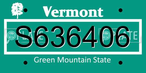 S636406 Vermont License Plate