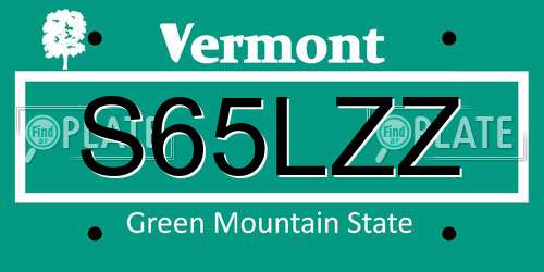 S65LZZ Vermont License Plate