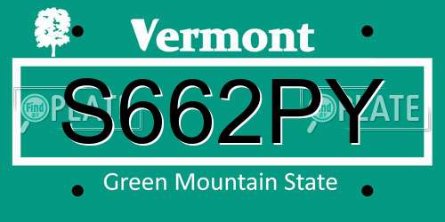 S662PY Vermont License Plate
