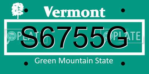S6755G Vermont License Plate