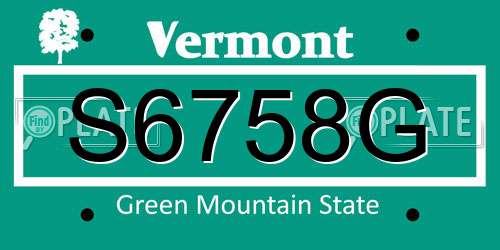 S6758G Vermont License Plate