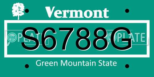 S6788G Vermont License Plate