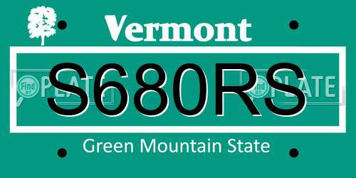 S680RS Vermont License Plate
